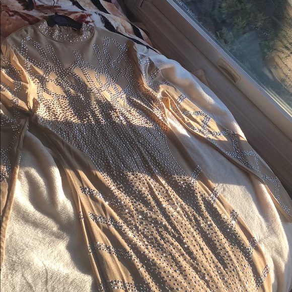 Windsor Tan//nude dress with gems - Picture 4 of 4
